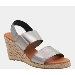 ALLISON METALLIC ESPADRILLE WEDGE size 6 womens